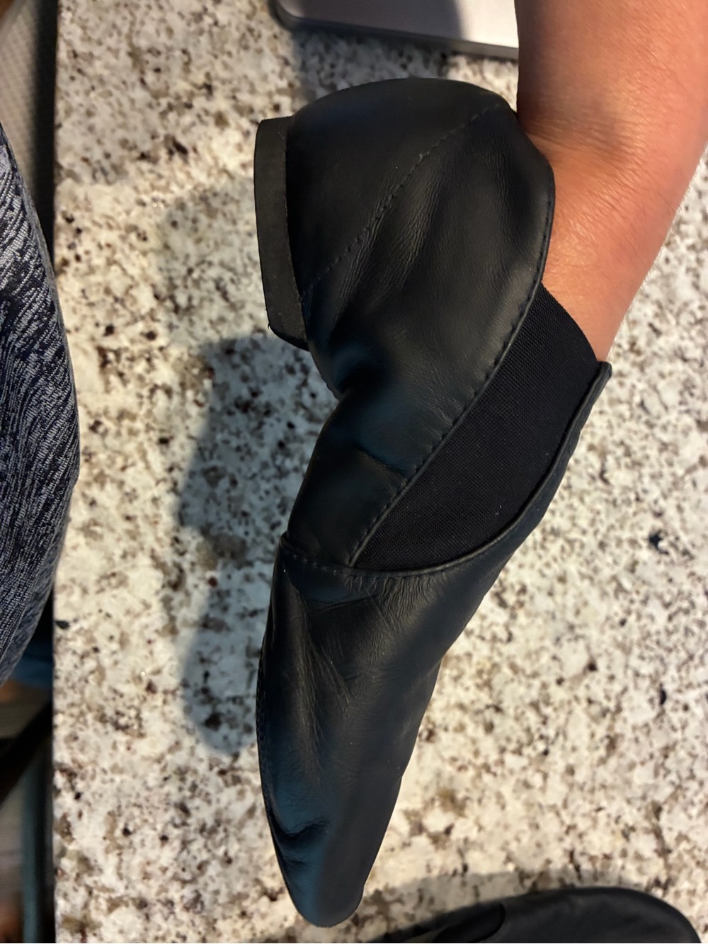 Bloch Black Leather Split-Sole Slip-On Dance Shoe